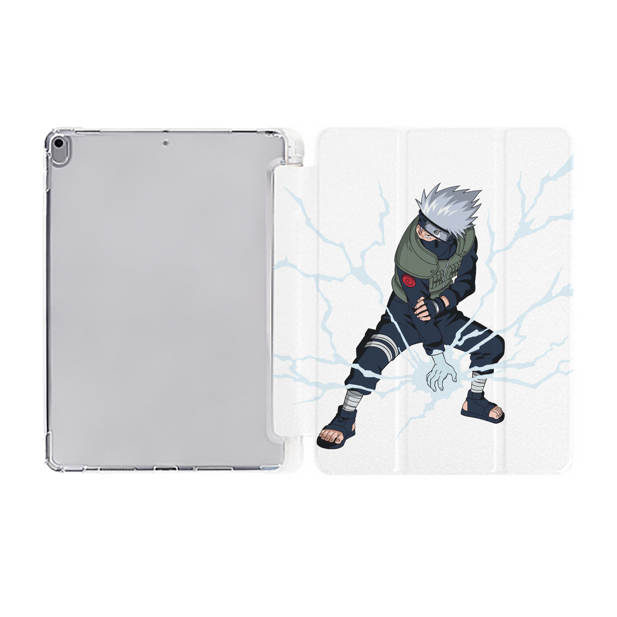 （画像用） NARUTO -ナルト- はたけ カカシ Hatake Kakashi IPad ケース ペン収納付き 三つ折りスタンド PUレザー×シリコン 対応機種9.5/10.5/10.9インチ